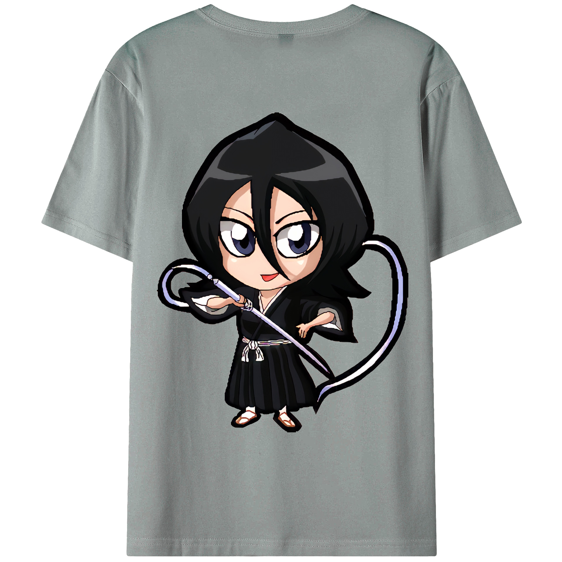 （画像用） ブリーチ 朽木ルキア BLEACH Kuchiki Rukia 綿100％ メンズ半袖Tシャツ（バックプリント） 通気性
